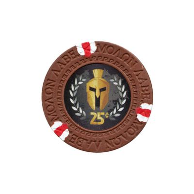 Versa Games Spartan Clay Poker Chips in 13.5g Weight Pack of 50 (Choose Colors) (Brown)