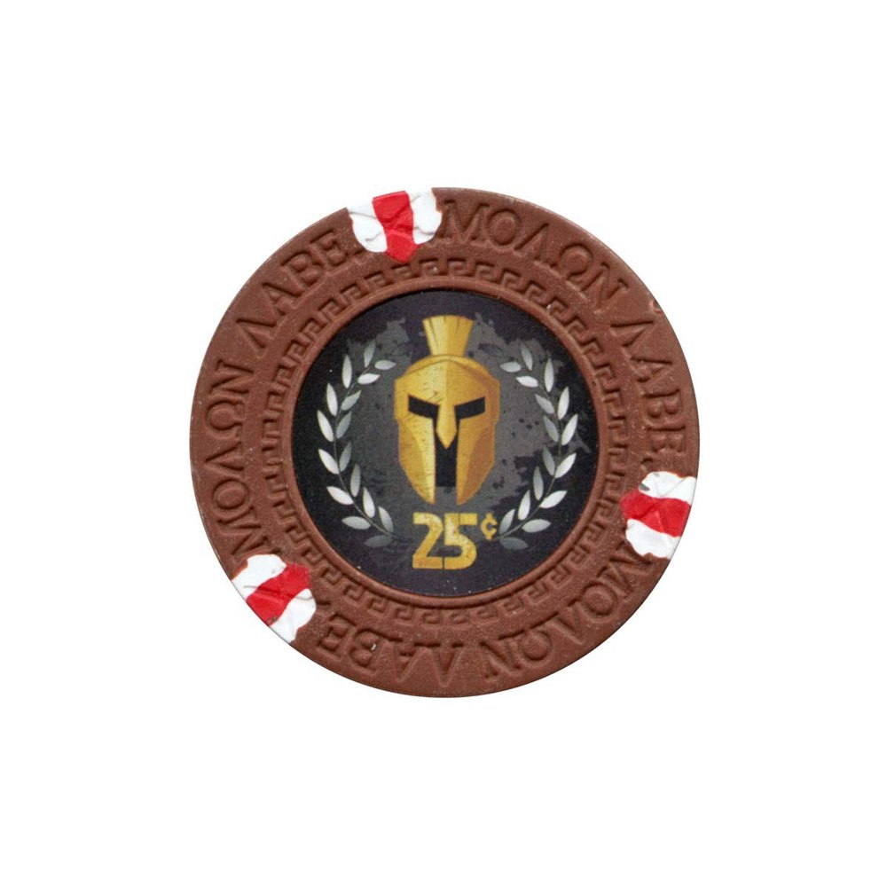 Versa Games Spartan Clay Poker Chips in 13.5g Weight Pack of 50 (Choose Colors) (Brown)