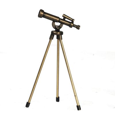 Dollhouse Bronze Telescope with Gold Legs Miniature Yard 1:12 Garden Accessory