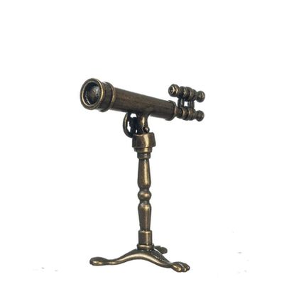 Dolls House Antique Bronze Telescope on Stand Miniature Yard Garden Accessory