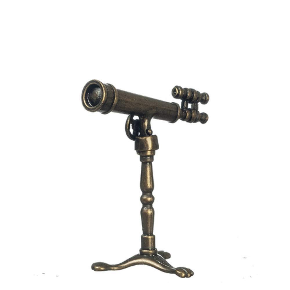 Dolls House Antique Bronze Telescope on Stand Miniature Yard Garden Accessory