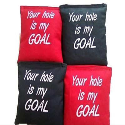 Your Hole is My Goal Custom Embroidered Cornhole Bags Regulation Made Corn hole Bags