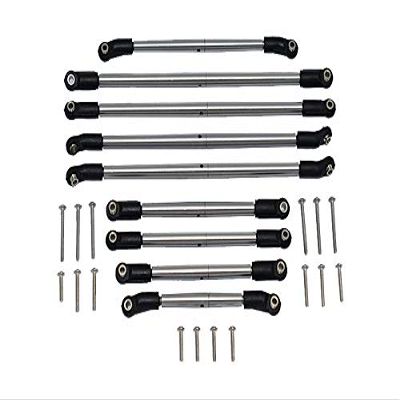 Axial 1/10 SCX10 III JT Gladiator (AXI03006) Upgrade Parts Stainless Steel Adjustable Tie Rod Turnbuckle Set - 9Pc Set