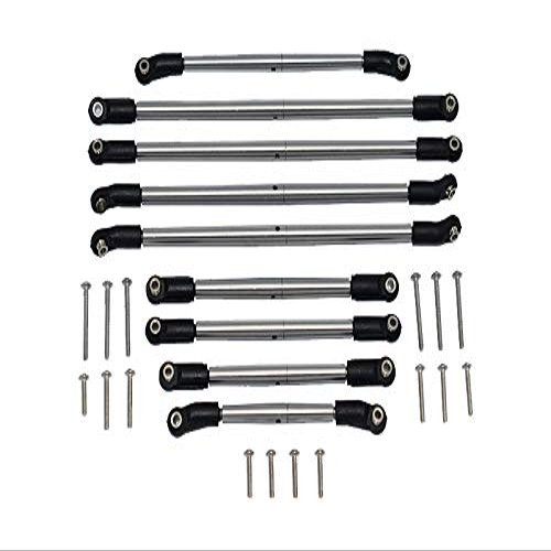 Axial 1/10 SCX10 III JT Gladiator (AXI03006) Upgrade Parts Stainless Steel Adjustable Tie Rod Turnbuckle Set - 9Pc Set