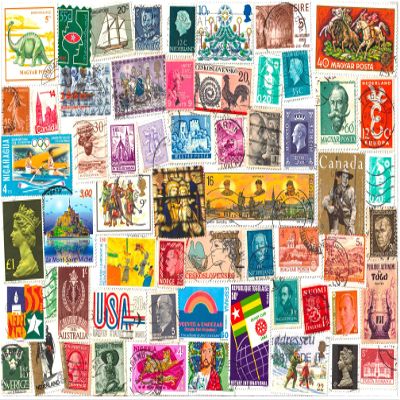 1000 Stamps from World Countries Mixed Philately Used Postage Stamps Off Paper