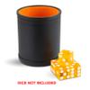 Leather Dice Cup for Board Games, Orange Felt Lining view 3