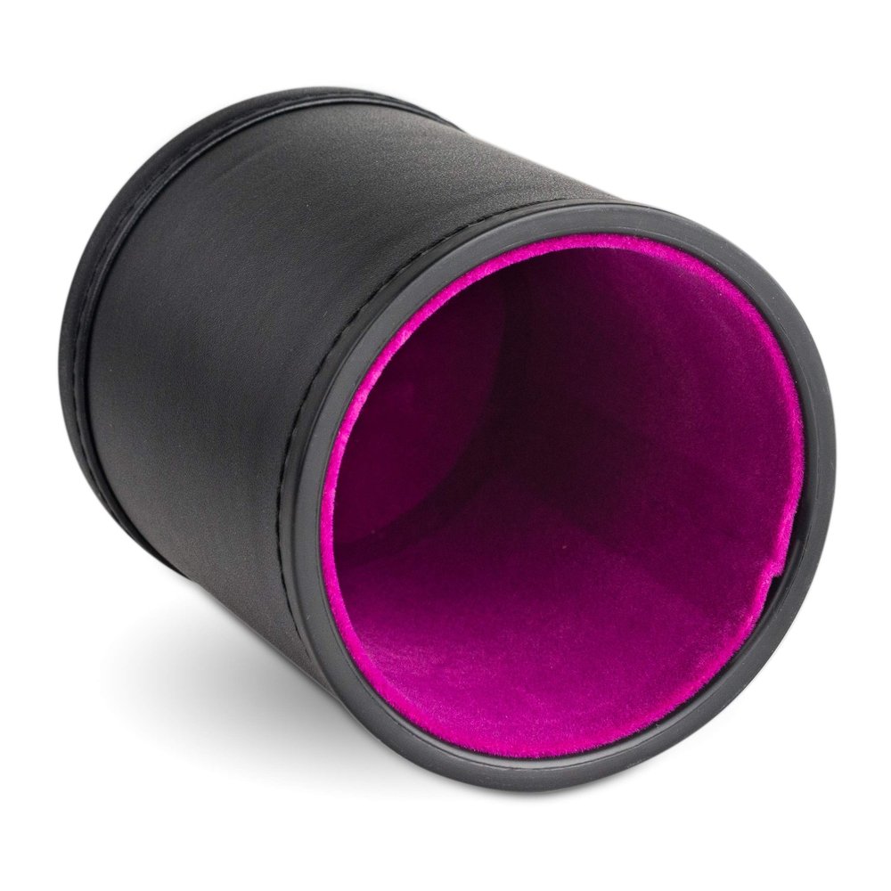 Leather Dice Cup for Board Games, Pink Felt Lining
