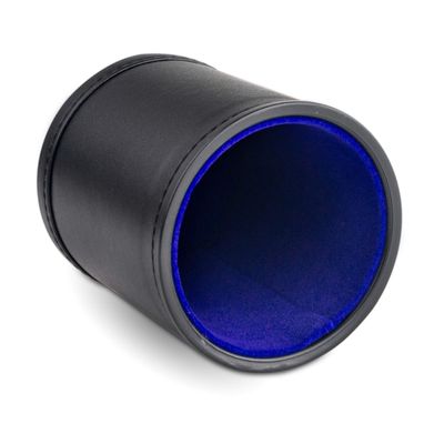 Leather Dice Cup for Board Games, Navy Blue Felt Lining