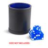 Leather Dice Cup for Board Games, Navy Blue Felt Lining view 3