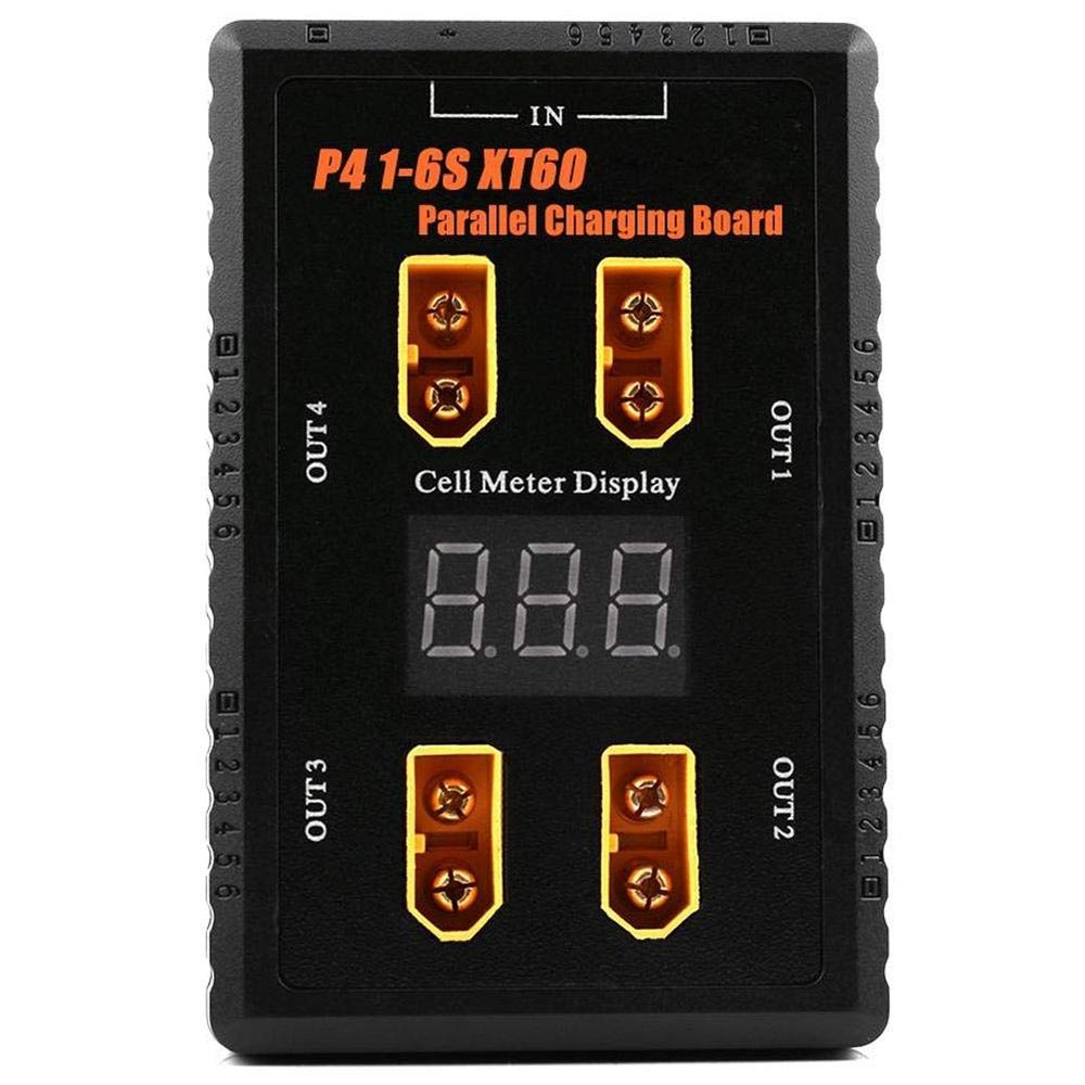 LZKW 40A Input Charging Board, Parallel Charging Plate, Fireproof XT60 Plug for Four Batteries Charging