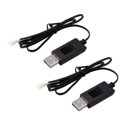 2PCS 4.2V 1S 300mA USB Charger Cable PH2.0 Female Plug Positive for RC Model Aircraft Lipolymer Battery