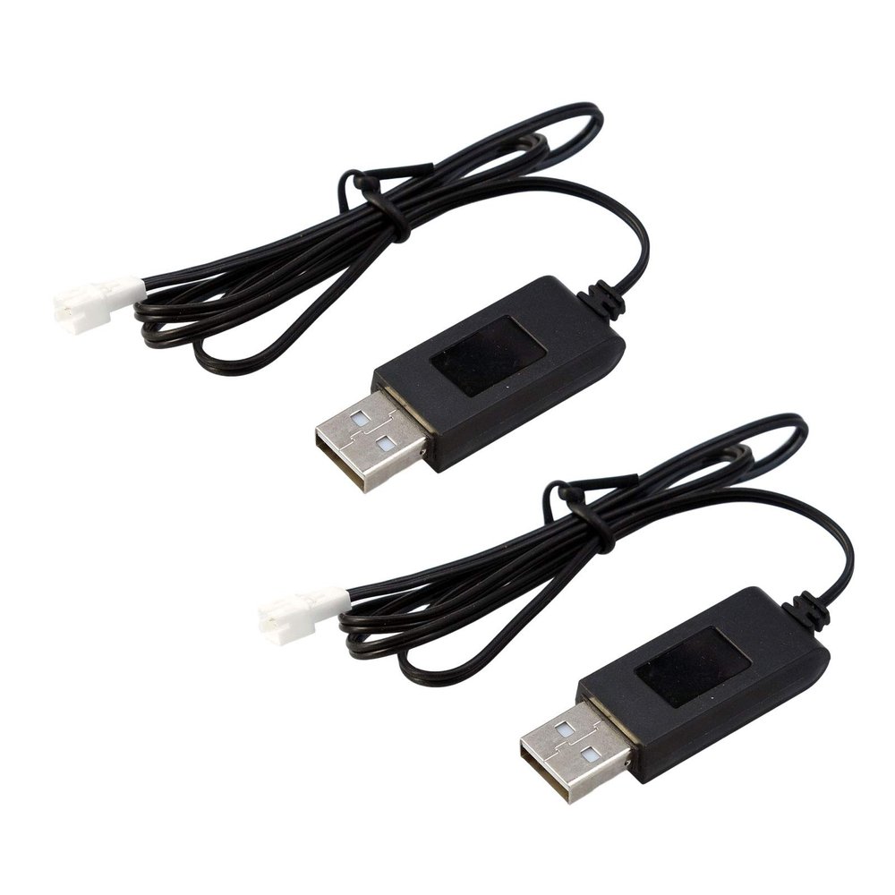 2PCS 4.2V 1S 300mA USB Charger Cable PH2.0 Female Plug Positive for RC Model Aircraft Lipolymer Battery