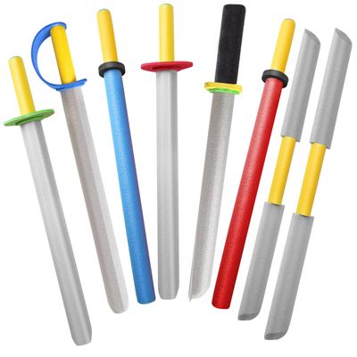 Foam Swords for Kids - 17 Inch Sword Weapons Toy 8 Pack Warrior Knight Pretend Play Set Prince Party Supplies Gift Toys Boys & Girls