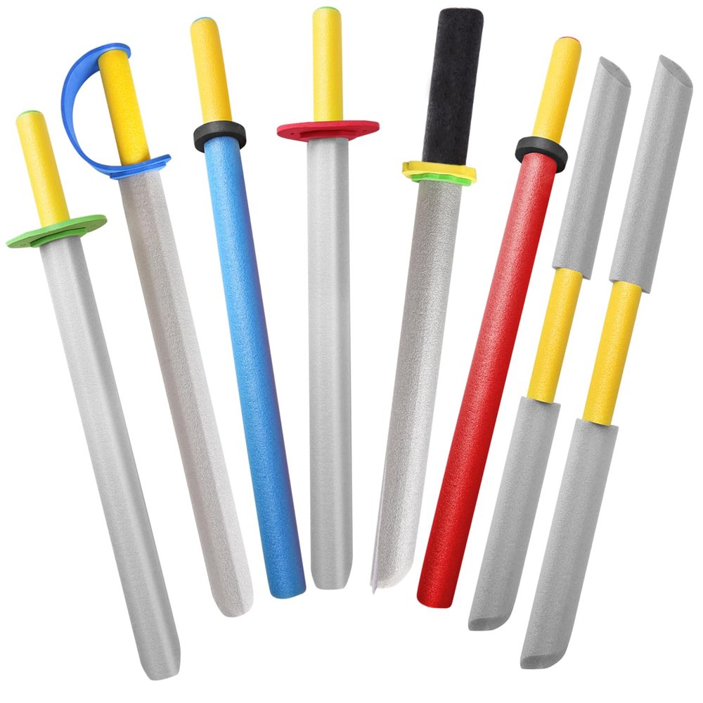 Foam Swords for Kids - 17 Inch Sword Weapons Toy 8 Pack Warrior Knight Pretend Play Set Prince Party Supplies Gift Toys Boys & Girls