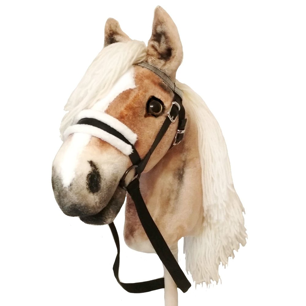 Hobby Horse Realistic with Bridle - A3 Haflinger Horse on Stick