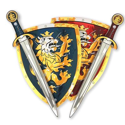 Liontouch - Noble Knight Foam Swords & Shields For Two Kids, Blue/Red  Age 3-8 years | Durable & Safe Foam Medieval Toy Set | Weapons & Battle Accessories For Pretend Play, Dress Up & Knight Costumes