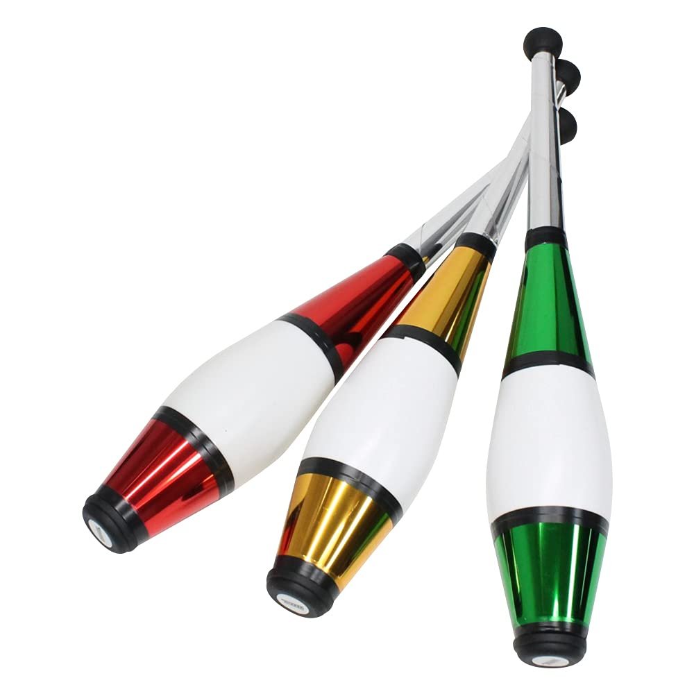 Zeekio Pegasus Juggling Club Set - Premium Quality - Beginner to Pro - Set of 3 (Red/Gold/Green)