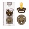 BIBS Pacifiers Colour Collection | Natural Rubber Baby Pacifier | Set of 2 BPA-Free Soothers | Made in Denmark | 6+ Months (Pack of 2) | Mocha/Dark Oak view 1