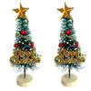 SXFSE Dollhouse Decoration Accessories, 2 Pack 1:12/1:6 Miniature Scene Model Mini Christmas Trees Pretend Toys (Green) view 1