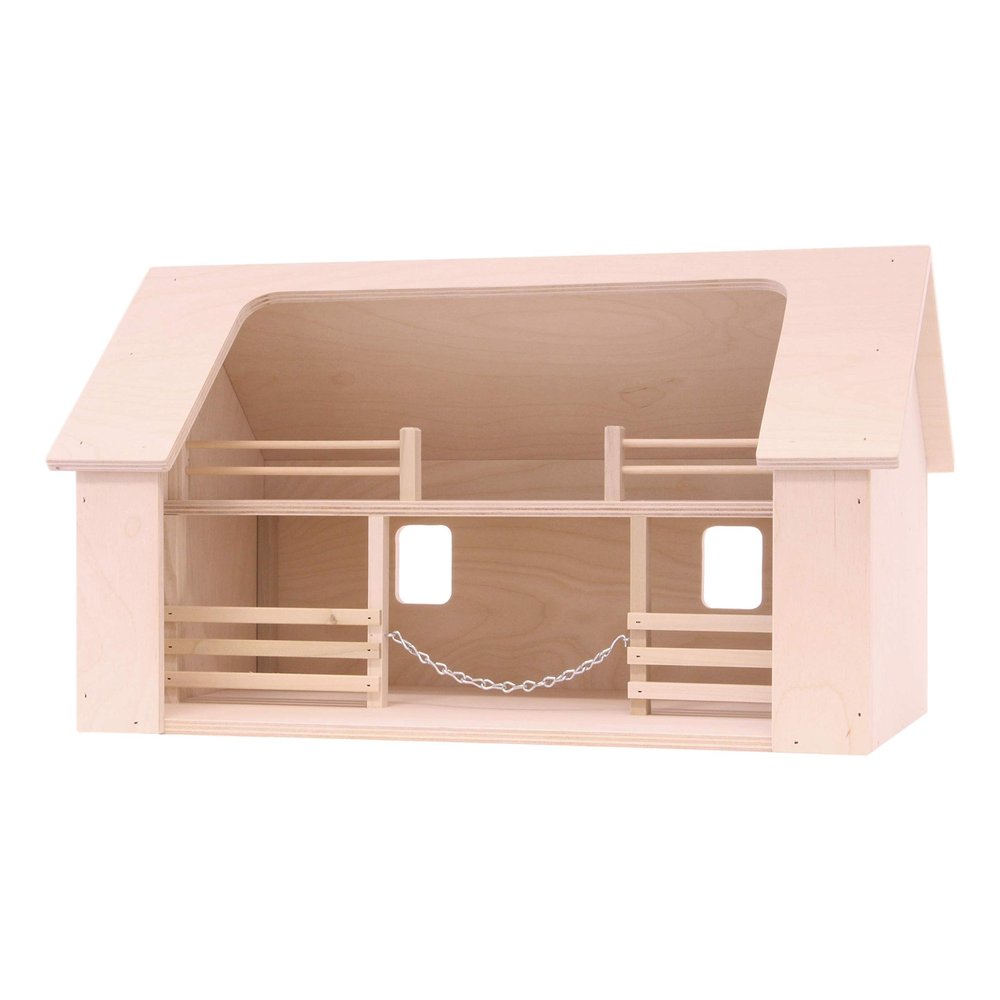 AmishToyBox.com Wooden Ranch Shed Barn Toy with Hay Loft, Amish-Made