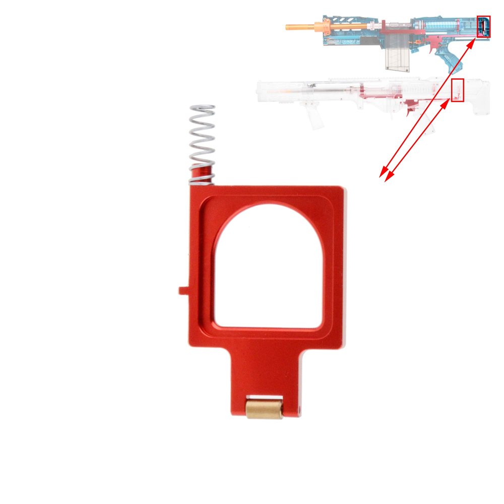 WORKER Pulley Piston Releaser for Nerf N-Strike Longshot CS-6, NERF Zombie Strike Longshot CS-12 Terminator (Red)
