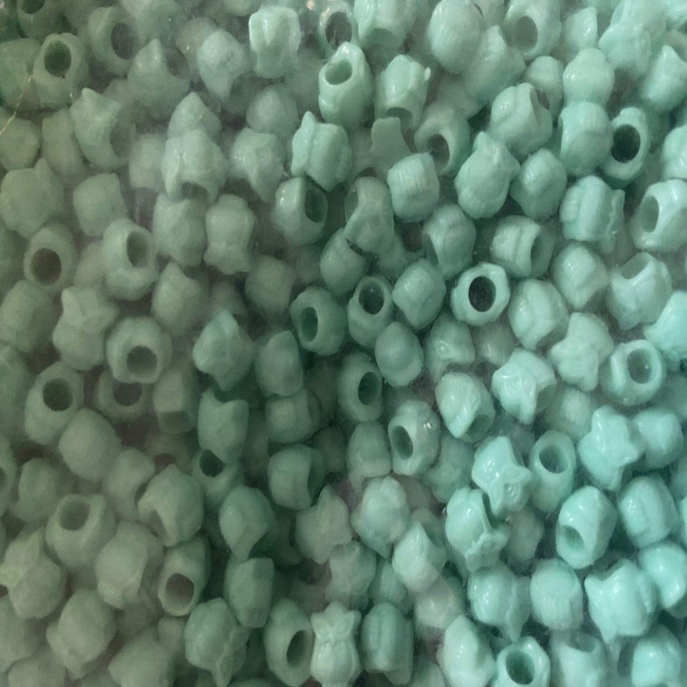 Multicolored Owl Beads (Sea Green)