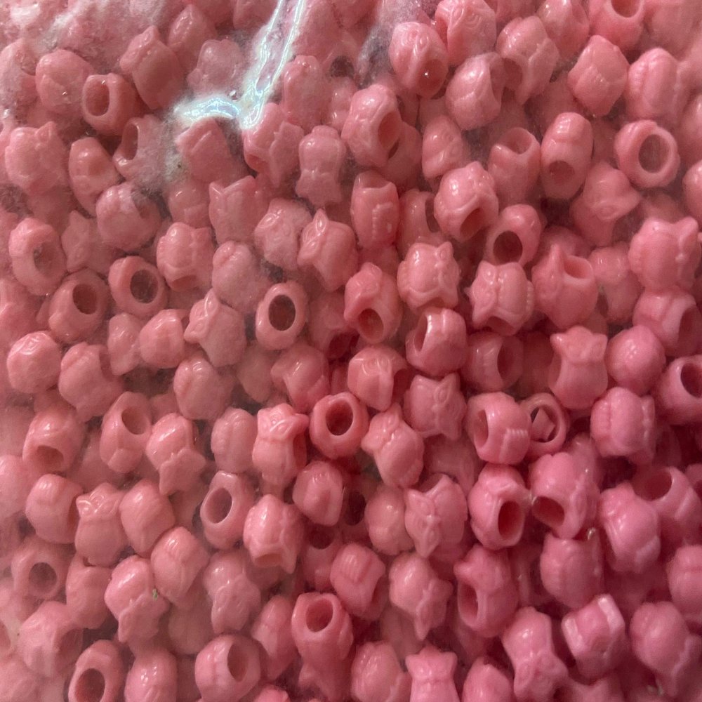 Multicolored Owl Beads (Rouge Pink)
