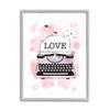 Stupell Industries Retro Pink Typewriter Love Text Paint Splash, Design by Martina Pavlova Grey Framed Wall Art, 16 x 20 view 1