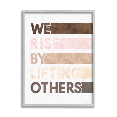 Stupell Industries Rise by Lifting Others Motivational Help Phrase, Design by Erica Billups Grey Framed Wall Art, 16 x 20, White