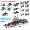 Liberty Imports 825pc Military Aircraft Carrier Fleet Construction Bricks Toy - 8-in-1 Naval Battleship Models with Navy Vehicles, Jets & More - Compatible with Major Brands - Storage Case Included view 3