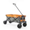 Creative Outdoor Wagon for Kids Push Pull Collapsible Stroller Folding Cart for Cargo, Supports Upto 150lbs Weight Capacity | All Terrain | Beach Park Garden Sports & Camping | Orange & Gray view 1