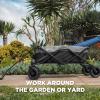 Creative Outdoor Wagon for Kids Push Pull Collapsible Stroller Folding Cart for Cargo, Supports Upto 150lbs Weight Capacity | All Terrain | Beach Park Garden Sports & Camping | Orange & Gray view 3