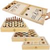 Juegoal 4-in-1 Wooden Fast Sling Puck Set for Kids and Adults, Chess, Checkers, Tic Tac Toe Games, Travel Portable Folding Tabletop Chess Board Game Sets, Interactive Families Toys view 1