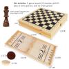 Juegoal 4-in-1 Wooden Fast Sling Puck Set for Kids and Adults, Chess, Checkers, Tic Tac Toe Games, Travel Portable Folding Tabletop Chess Board Game Sets, Interactive Families Toys view 3