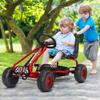 Costzon Go Kart for Kids, 4 Wheel Pedal Powered Go Cart with Adjustable Seat, Handbrake & Non-Slip Wheels, Outdoor Racer Ride On Pedal Car, Gift for Boys Girls (Red) view 2