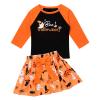 Agoky Infant Baby Girls Halloween Costume Long Sleeve Cartoon Pattern Printed Tops with Bowknot Pleated Short Skirt Orange 18-24 Months view 1