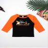 Agoky Infant Baby Girls Halloween Costume Long Sleeve Cartoon Pattern Printed Tops with Bowknot Pleated Short Skirt Orange 18-24 Months view 4