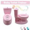 XKH- Baby Kids Portable Pink Realistic Toddler Potty Training Toilet w/Flushing Sound Baby Chair Seat Kid [P/N: ET-BABY004-PINK] view 1