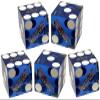 Cyber-Deals Craps Starter Kit Sets, Featuring Authentic Las Vegas Casino Table-Played Dice with Clear Acrylic Dice Boat (Boulder Station (Blue Polished)) view 2