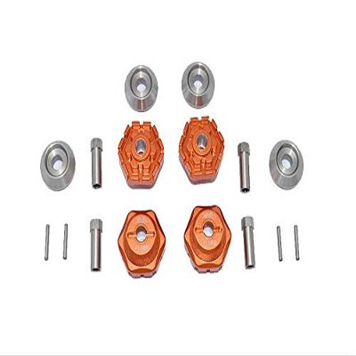 GPM For Traxxas 1/10 Maxx 4WD Monster Truck Upgrade Parts Aluminum Wheel Hub Hex (+10mm) - 16Pc Set Orange