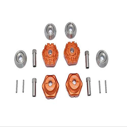 GPM For Traxxas 1/10 Maxx 4WD Monster Truck Upgrade Parts Aluminum Wheel Hub Hex (+10mm) - 16Pc Set Orange