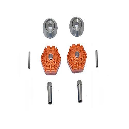 GPM For Traxxas 1/10 Maxx 4WD Monster Truck Upgrade Parts Aluminum Wheel Hub Hex (+10mm) - 8Pc Set Orange