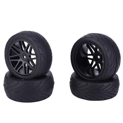 Alinory RC Car Tyre, RC Car Wheel Tire, Universal 1/10 RC Car Wheels Crawler Vehicle Tyres for RC Climbing Car RC Crawler Car 1/10 RC Car Romote Control Vehicle(Black)