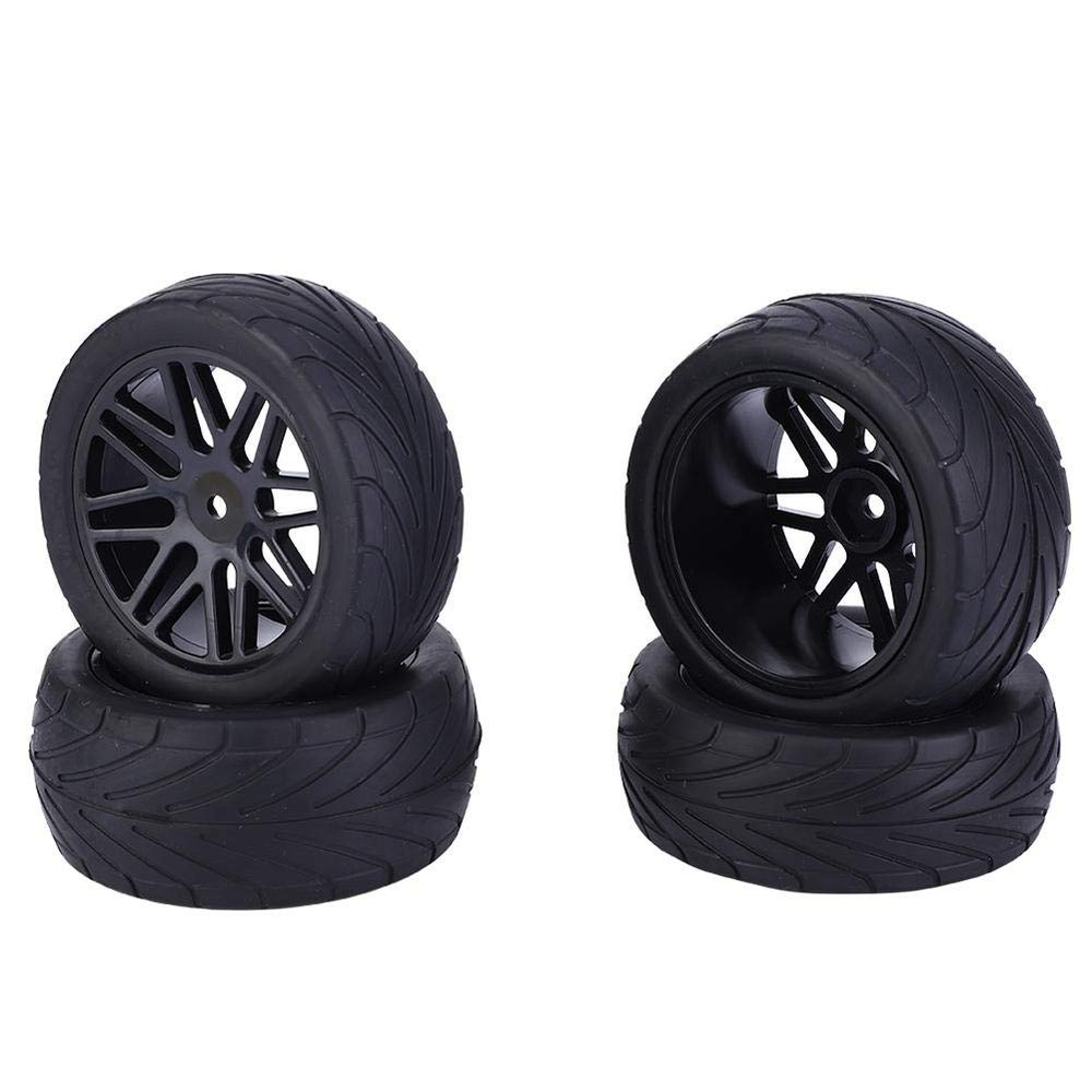 Alinory RC Car Tyre, RC Car Wheel Tire, Universal 1/10 RC Car Wheels Crawler Vehicle Tyres for RC Climbing Car RC Crawler Car 1/10 RC Car Romote Control Vehicle(Black)