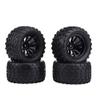 Flexible High Simulation RC Car Wheel Tire, 4pc/Set Anti-Skid Pattern RC Car Wheel Tyre, RC Off-Road Car for 1/10 RC Truck(Black 10-Hole Outline) view 2