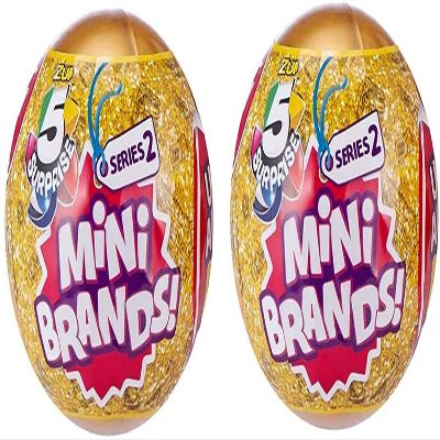 NS Kids Girls Mini Brands Series 2 Gold Capsule (Set of 2) with (1) Tic Tac Toy Mini Surprise- Holiday Birthday Bundle