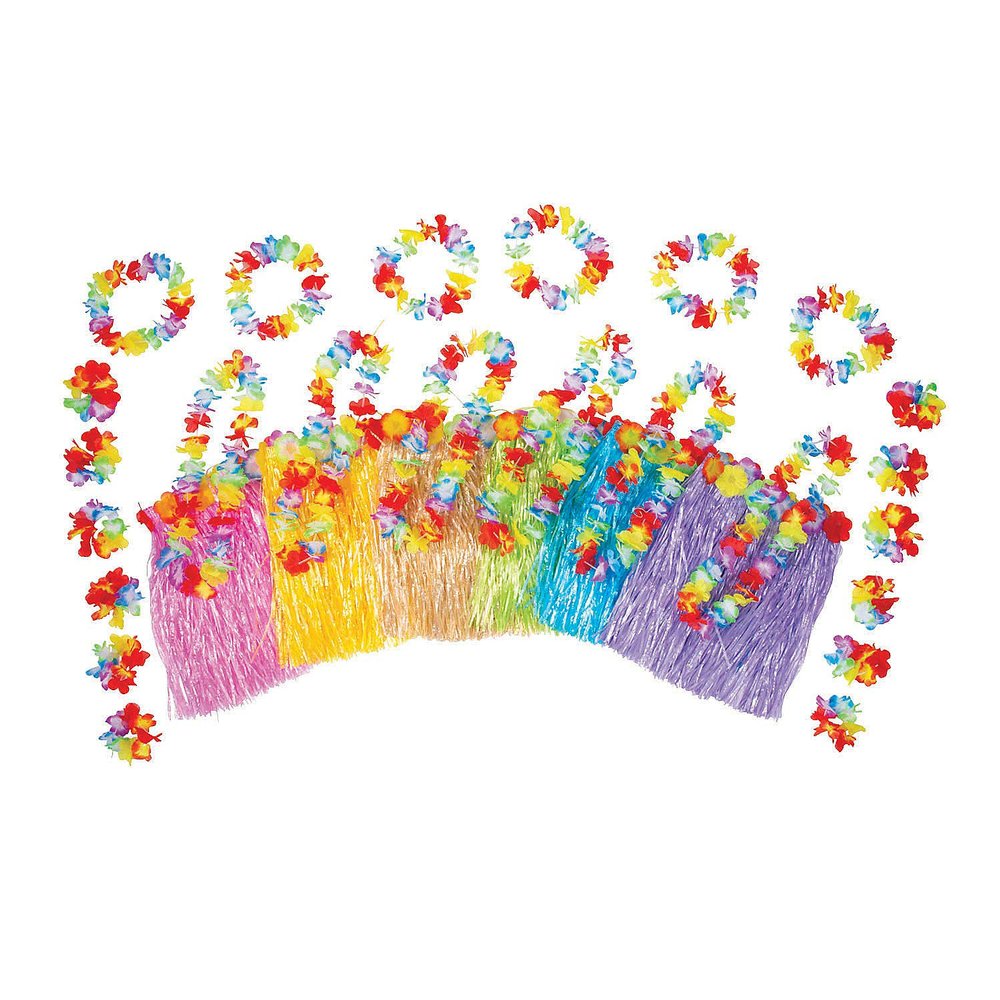Fun Express Kids Multicolor Hula Kits for 12 - Apparel Accessories - 12 Pieces