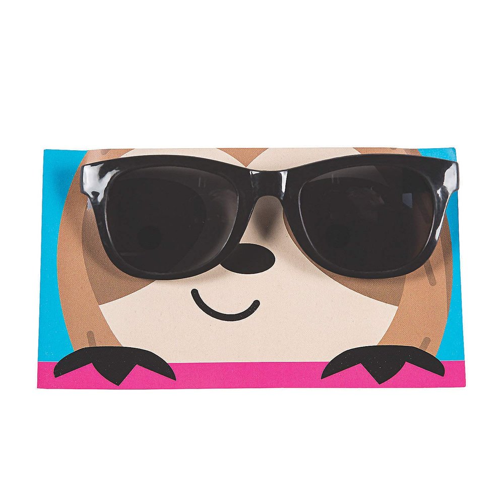 Fun Express Party Animal Sunglasses with Card - Apparel Accessories - 12 Pieces