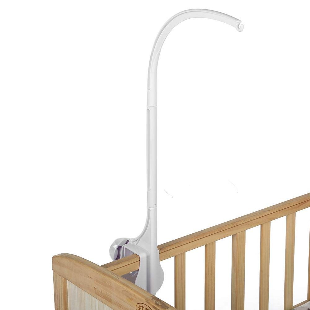 Baby Crib Bell Holder, Music Box Holder Crib Mobile Bed Bell Holder, for Babies Ages 0 and Older(White)