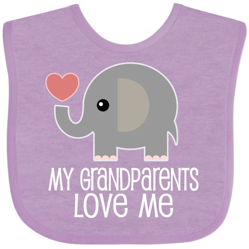 inktastic My Grandparents Love Me Baby Clothes Baby Bib Lavender 32f01